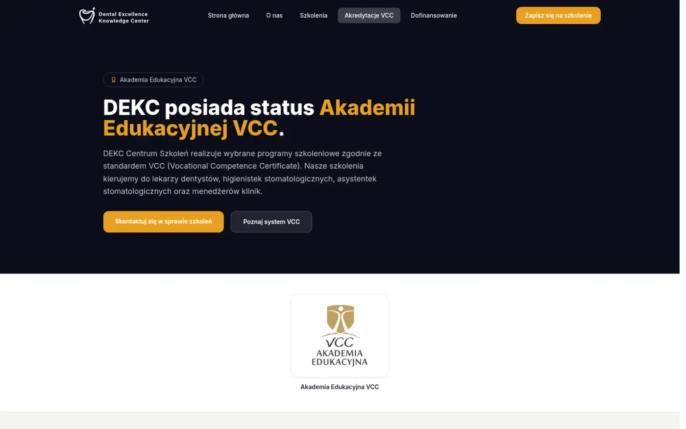 Akredytacje VCC
