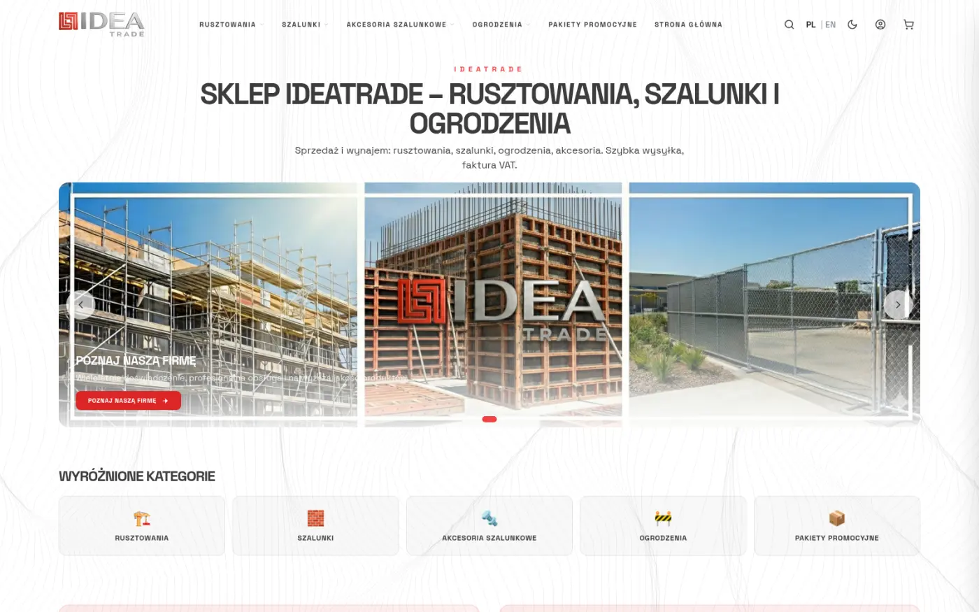 IdeaTrade — Platforma dla branży budowlanej